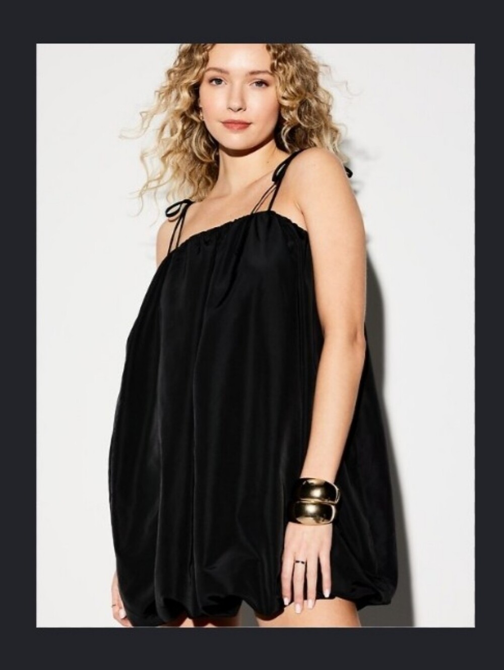 The Occasion by Old Navy Black Taffeta Bubble Mini Dress Women's Size L